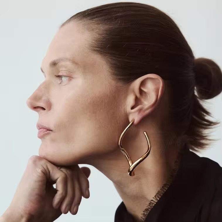 Unique ZA Metal Twisted Earrings – Minimalist Party Earrings